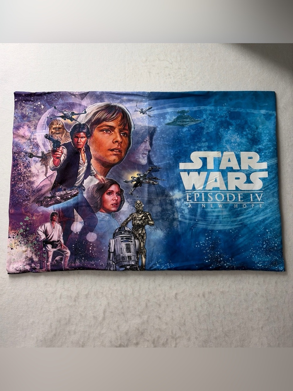 Vintage Star Wars Pillowcase A New Hope Luke Han Solo C3PO Chewbacca Leia